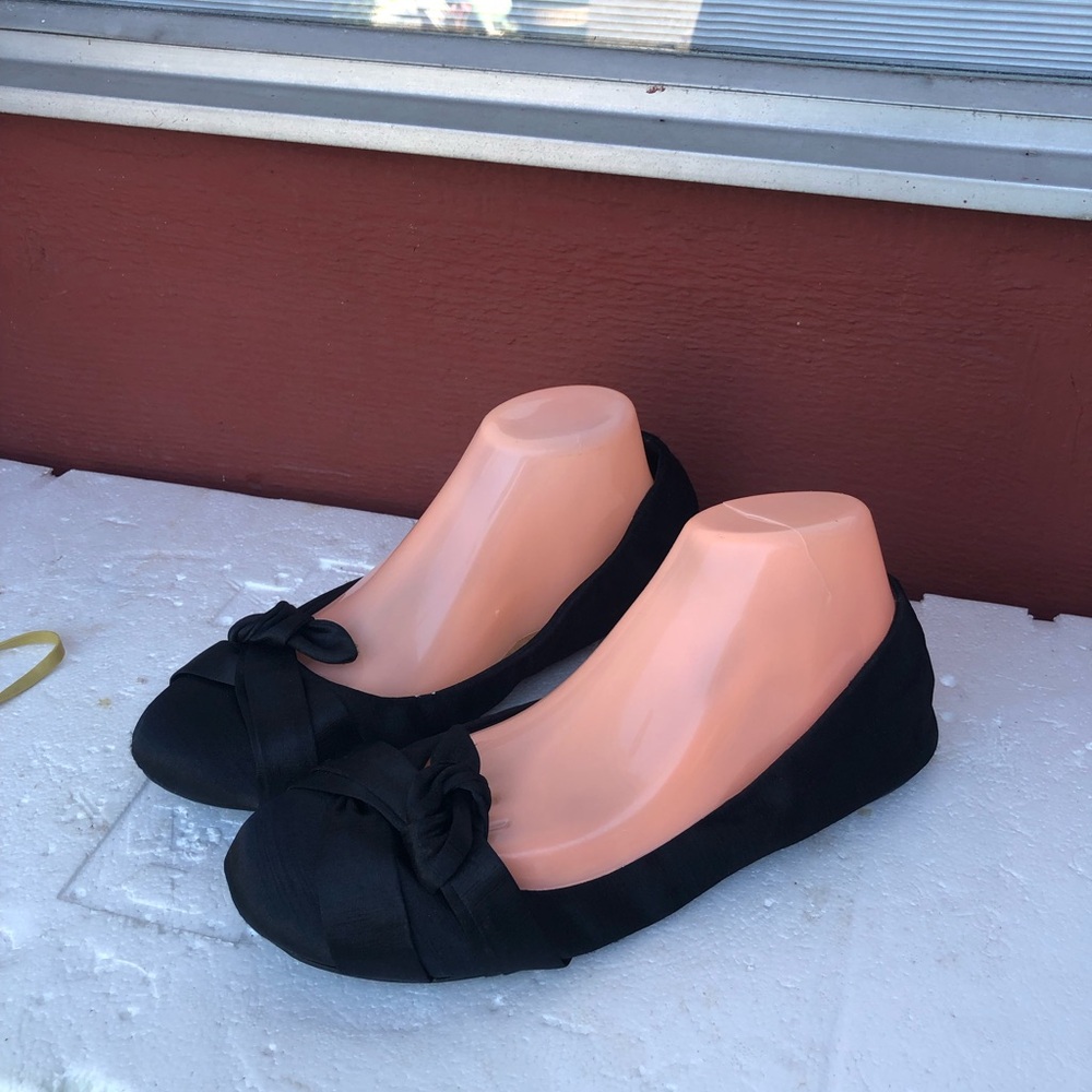 Lollipop  Women’s Black Bows Ballet Flats  Lightweight Size 10M